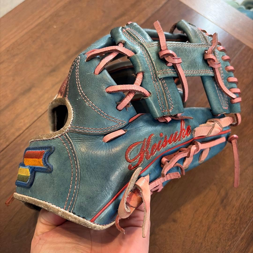 SSK 特注 軟式グローブ 青赤