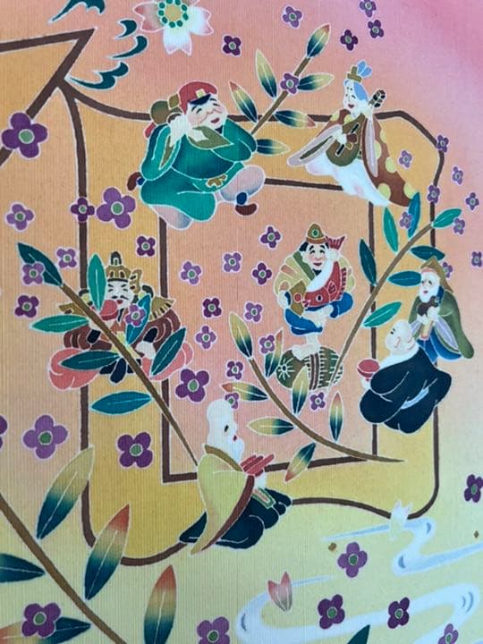 【加賀友禅】七福神 和おん 掛軸