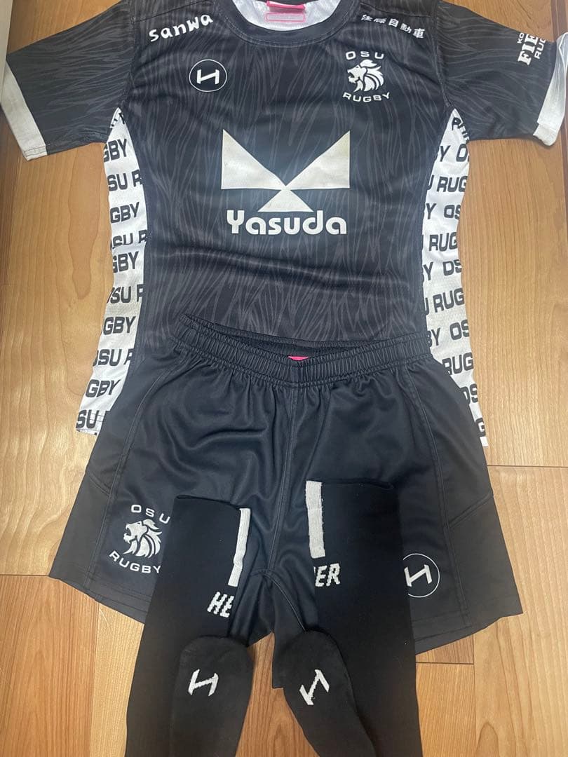 大阪産業大学ラグビー練習着　ジャージ　ラグパン　ソックス 3点セット 黒色