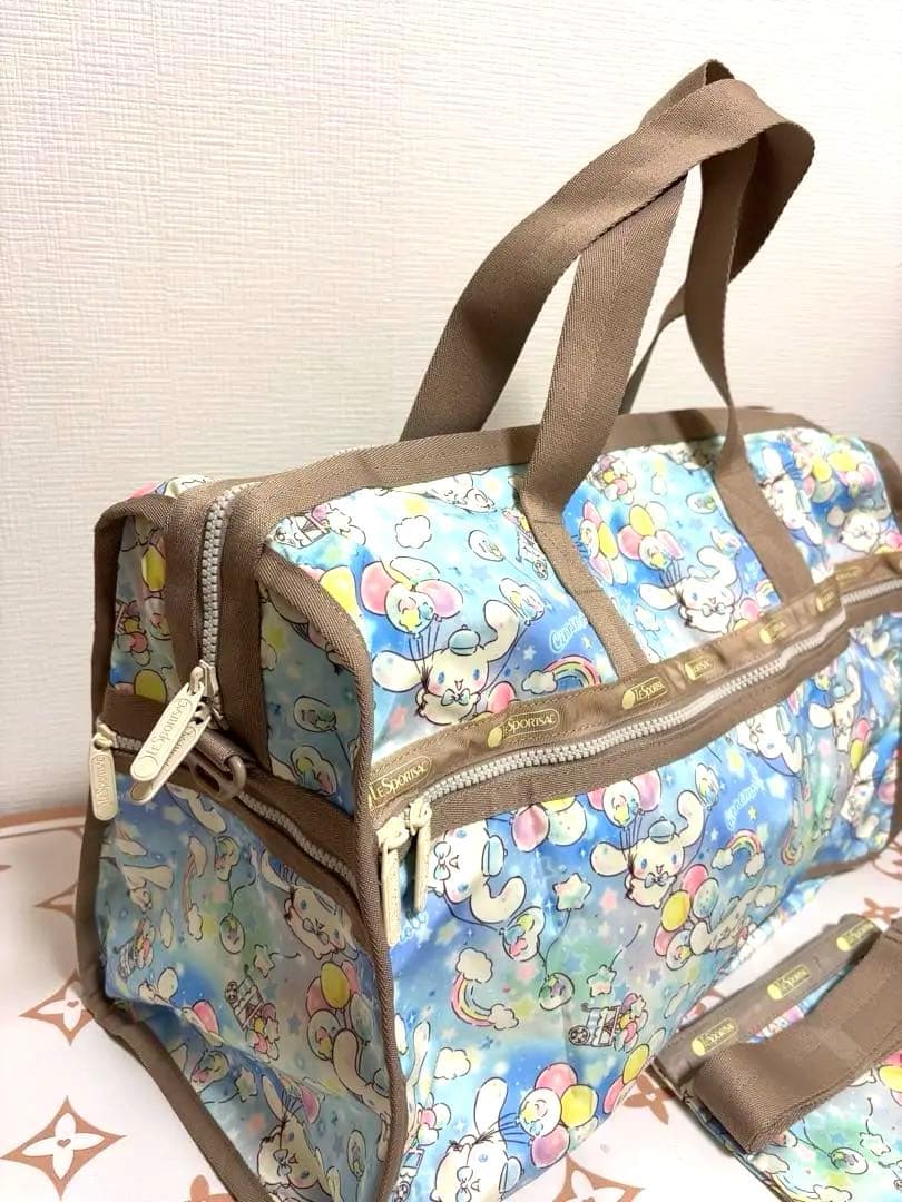 レスポートサック　サンリオシナモロールボタニカル　ボストンバッグ ラージサイズ