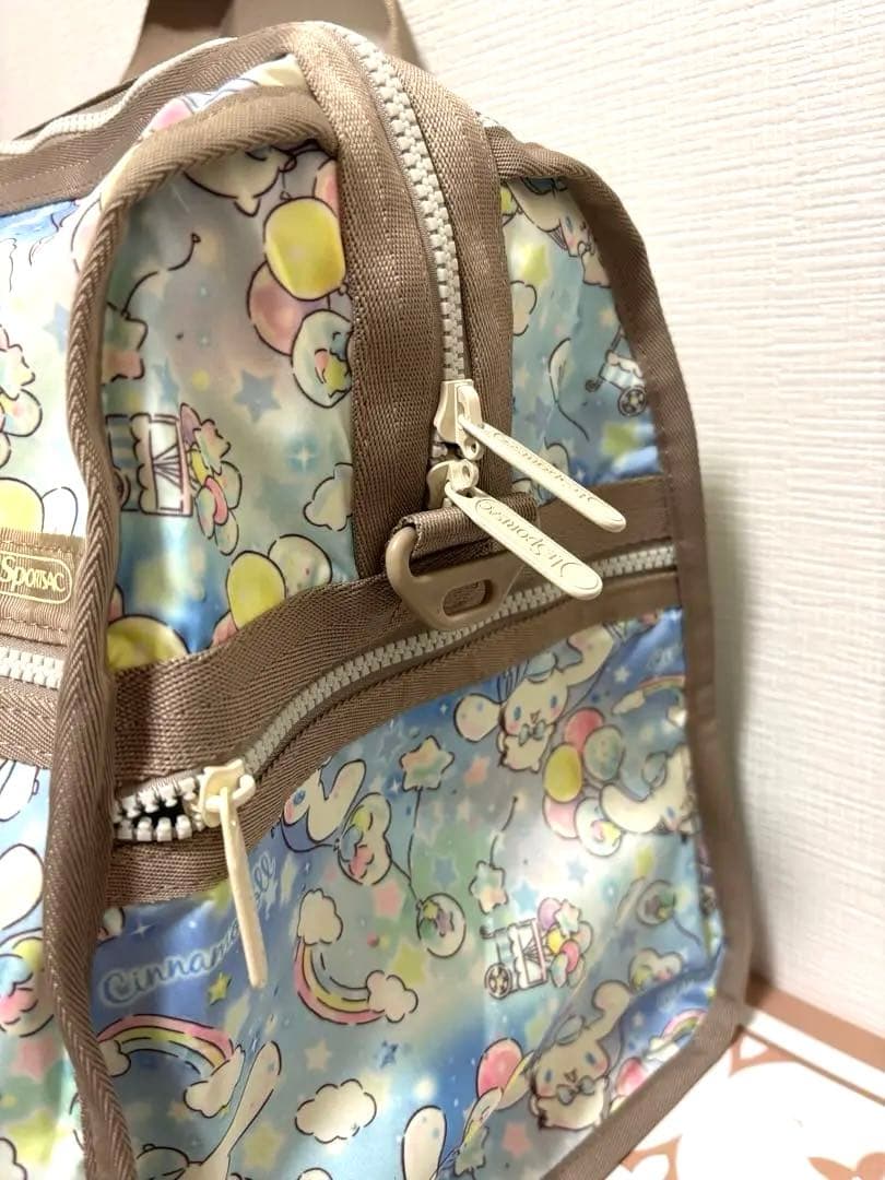 レスポートサック　サンリオシナモロールボタニカル　ボストンバッグ ラージサイズ