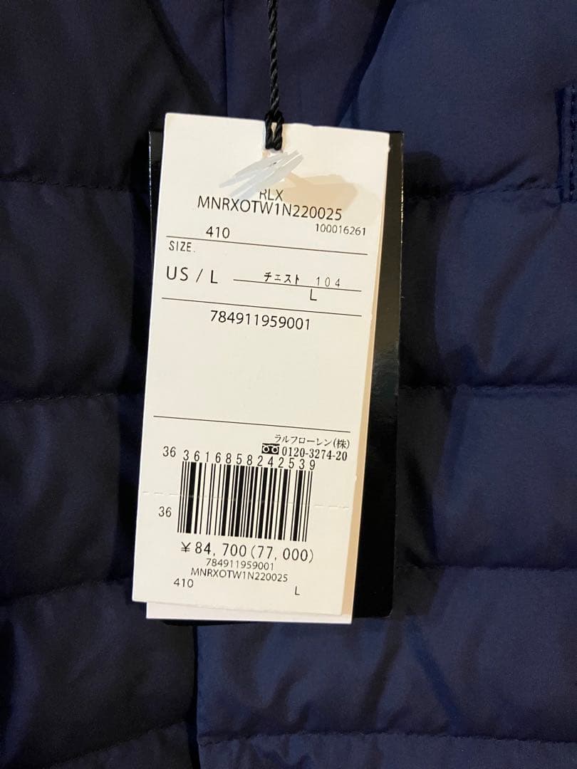RLX ゴルフ ダウン ベスト ネイビー L ラルフローレン