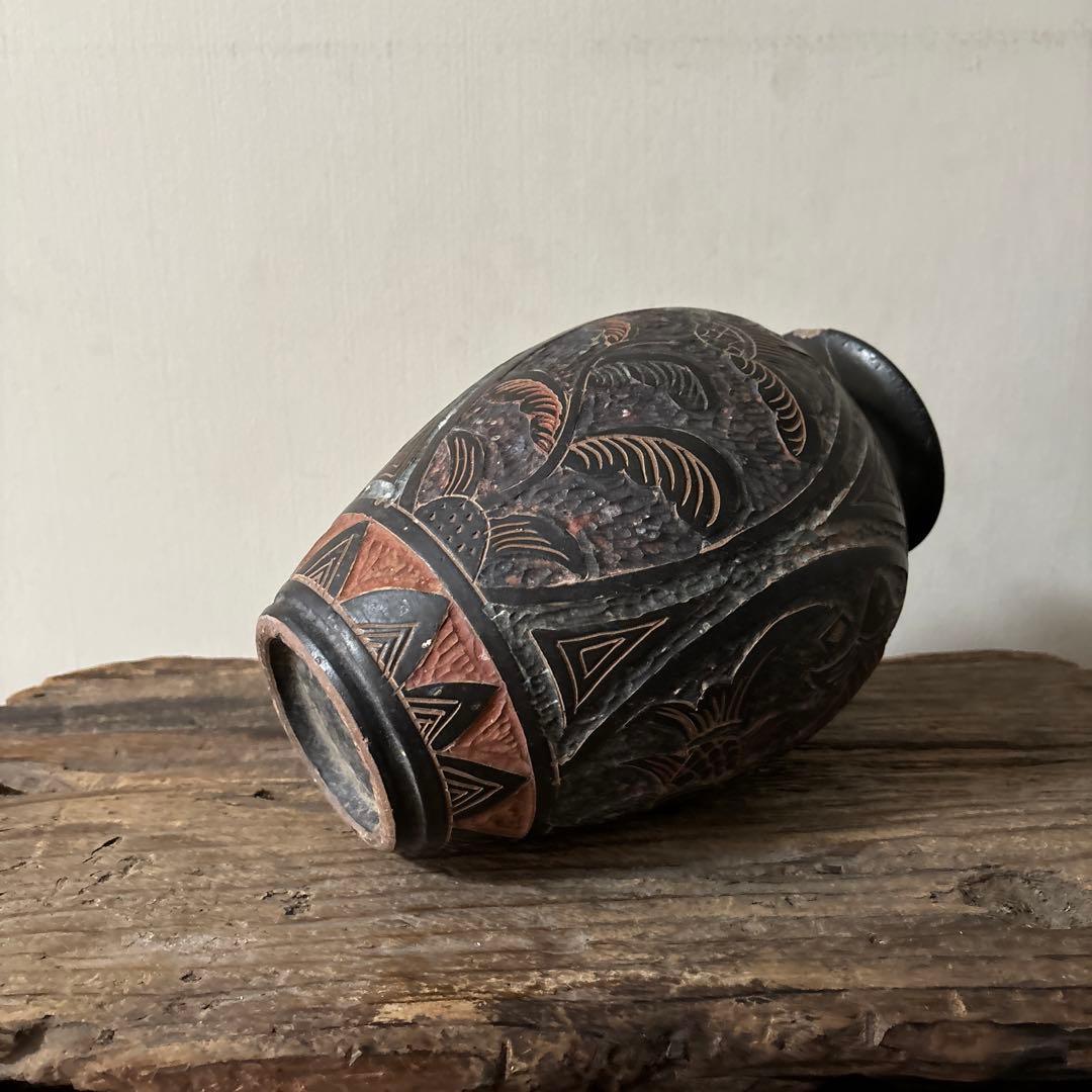 琉球　古典焼　小壺　⑤壺屋焼　やちむん　古民芸　アンティーク　骨董　検:李朝.