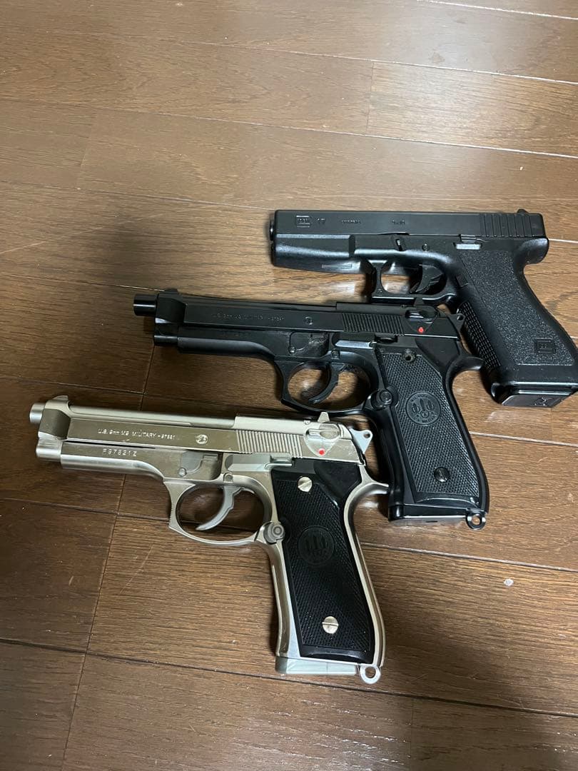 エアガン 3丁セット シルバー ブラック