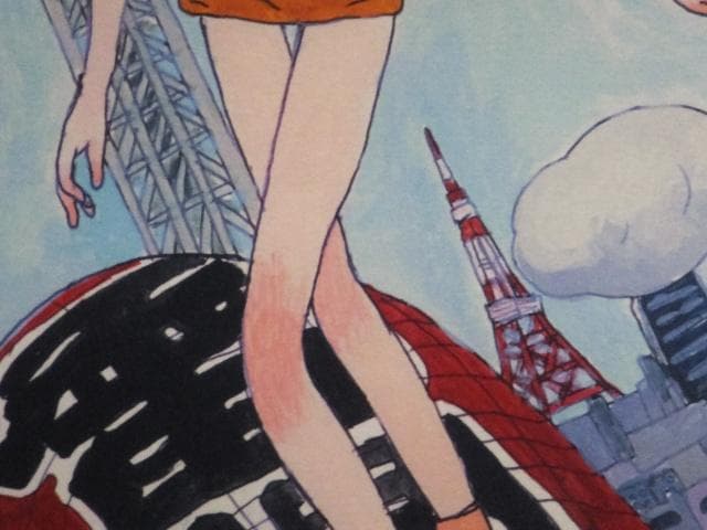 現代アート タカノ綾　直筆サイン『雷門の提灯に乗ってやって来る』1205D