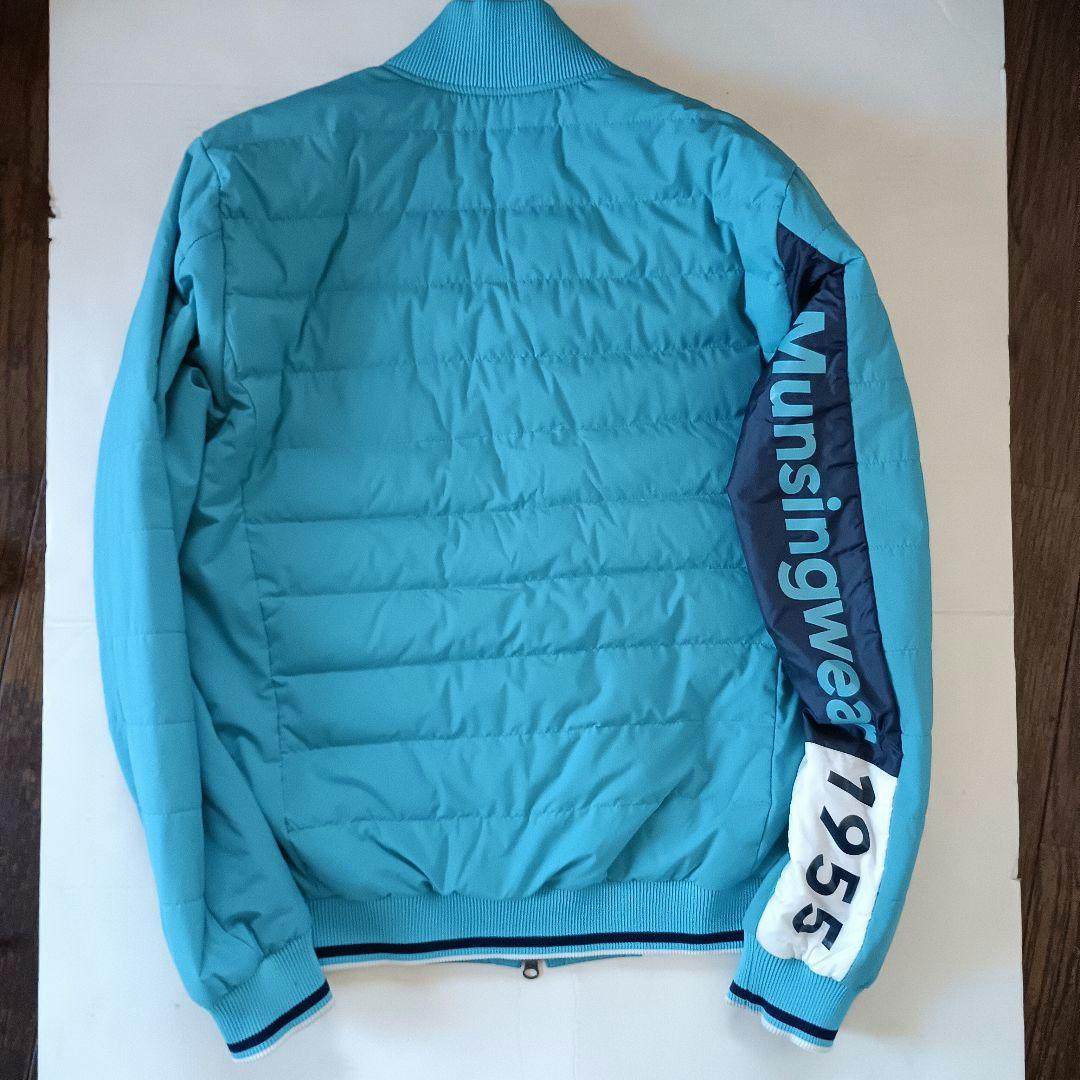 ​【美品】マンシングウェア ハイブリッド ダウンジャケット メンズL ブルー