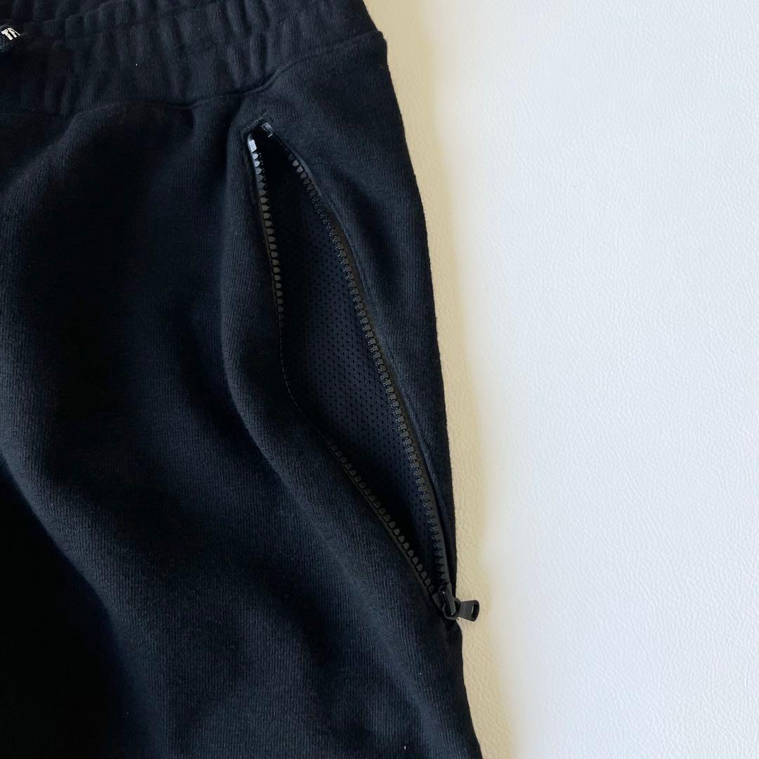 3219【美品】TFW49 ストレッチパンツ　チャックポケットスウェット　M 黒