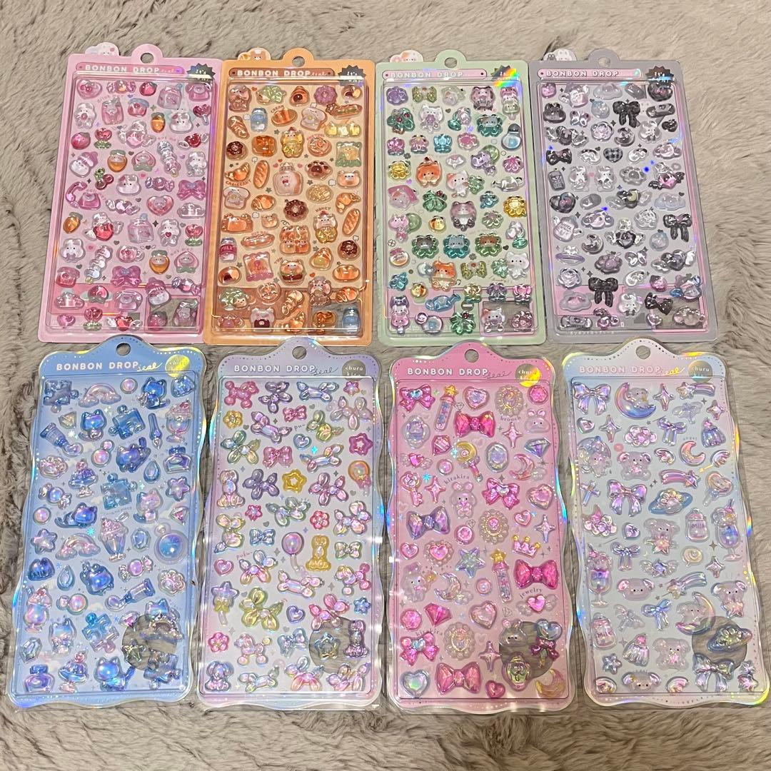 ボンボンドロップシール オリジナル ほかほか ほうせき ねこねこ ちゅるキラ