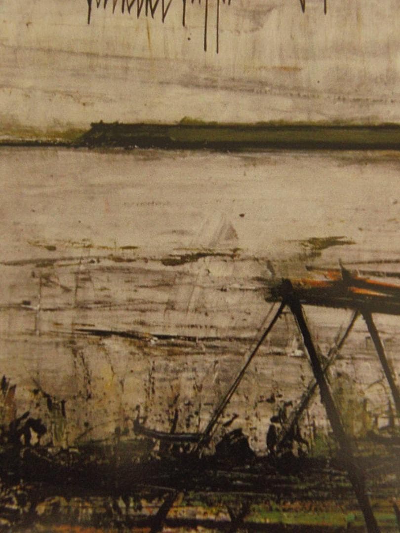 ベルナール・ビュッフェ「Tentes sur la plage」希少画集の額装画