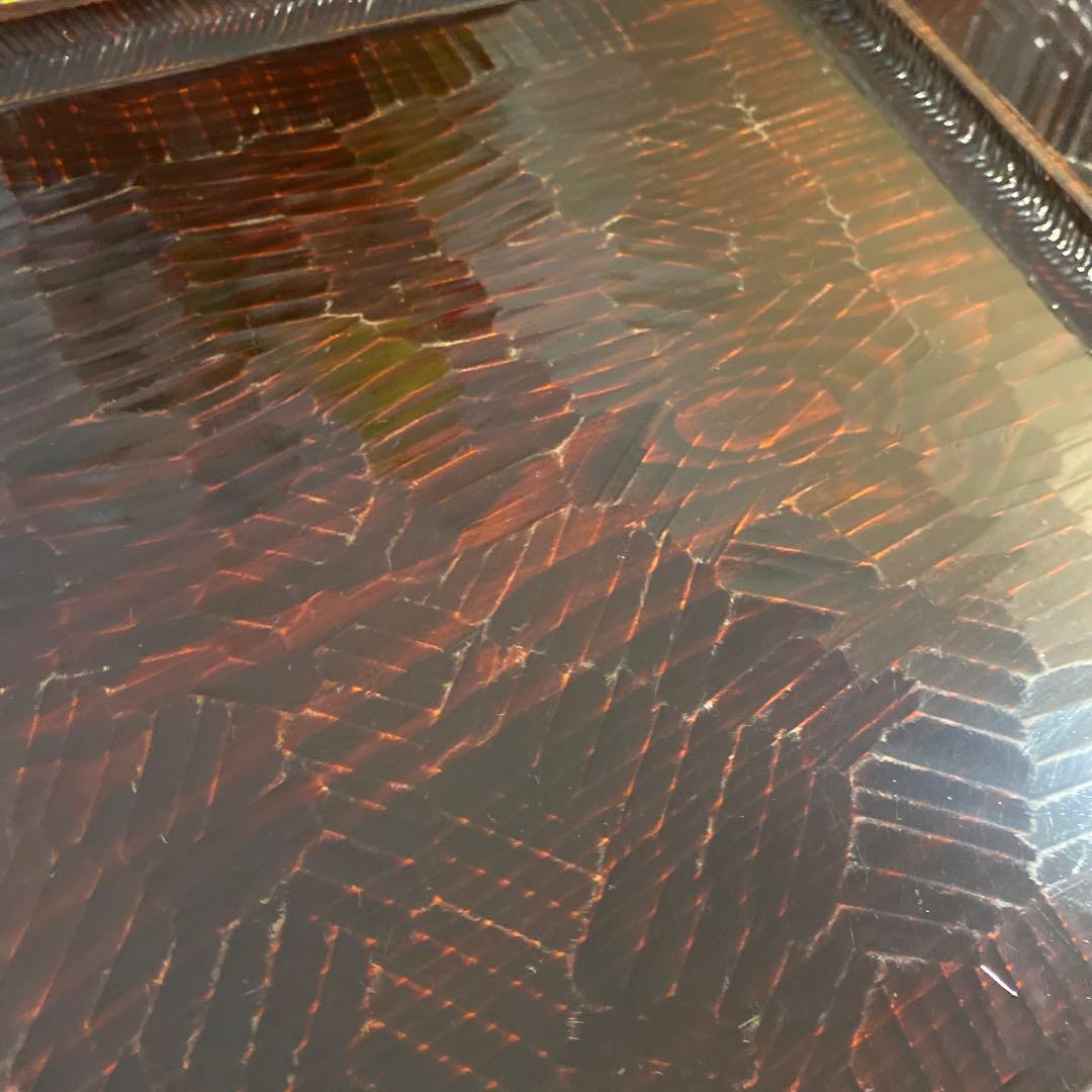 讃岐盆 木製彫刻模様入り正方形 お盆トレー　2つセット