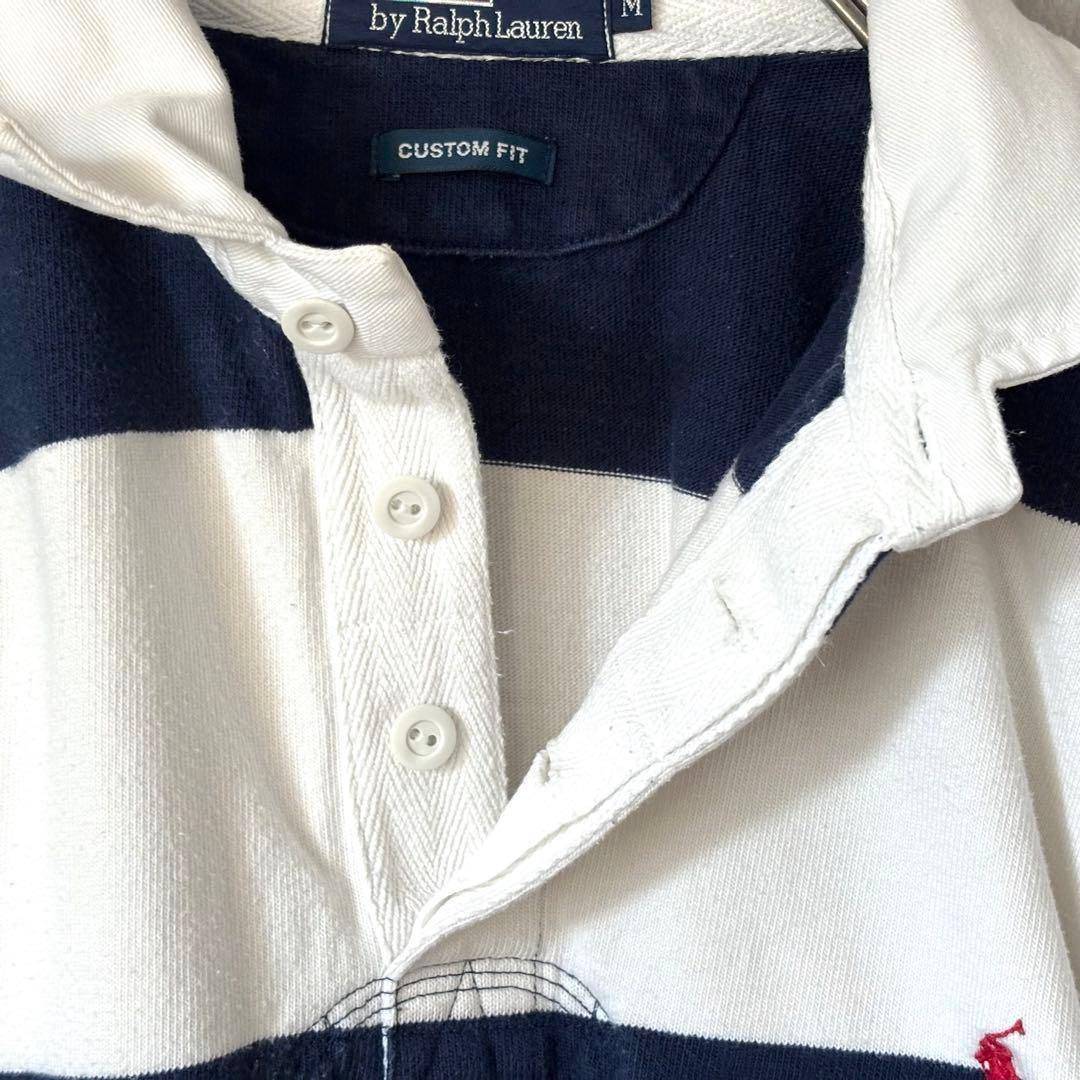 【最高デザイン！】90's ラルフローレン ラガーシャツ 太ボーダー 刺繍ポニー