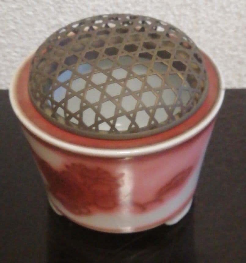 松本佩山作　年木庵　釉裏紅　香炉　共箱