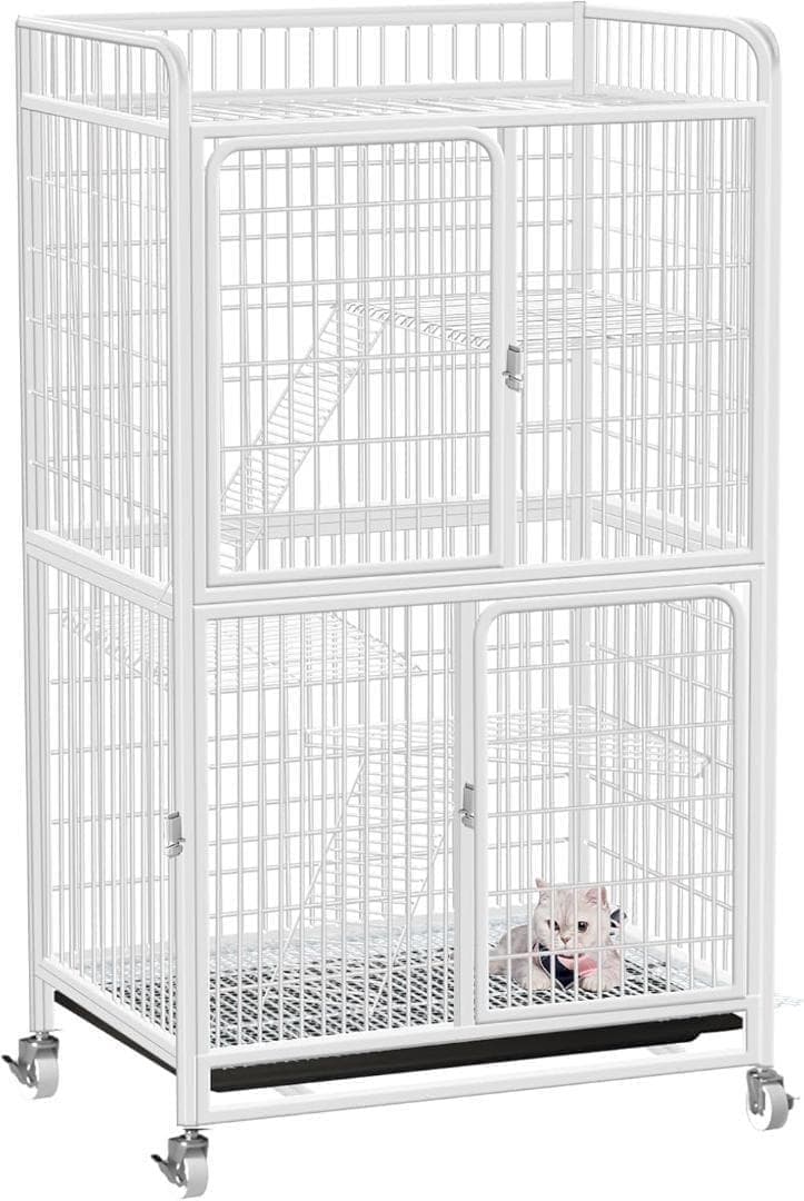 猫ケージ 猫用ケ ージ 猫ハウス 86*60*155CM ホワイト