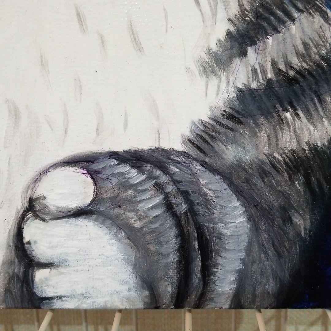 油絵　専用品　頭に花をのせた猫 3