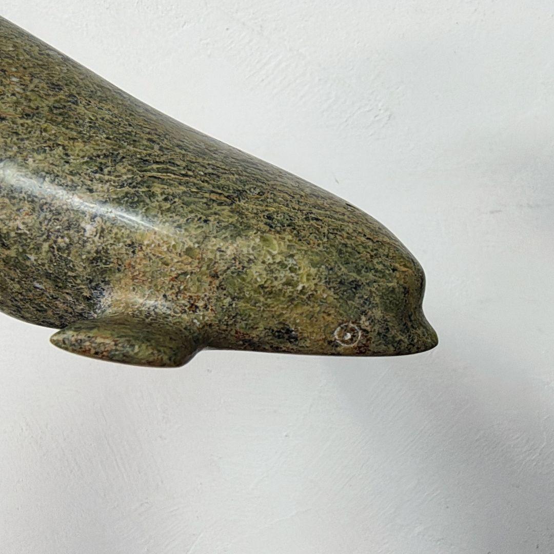 【Napatchie Noah】彫刻 イヌイットアート 石彫 ホエール オブジェ