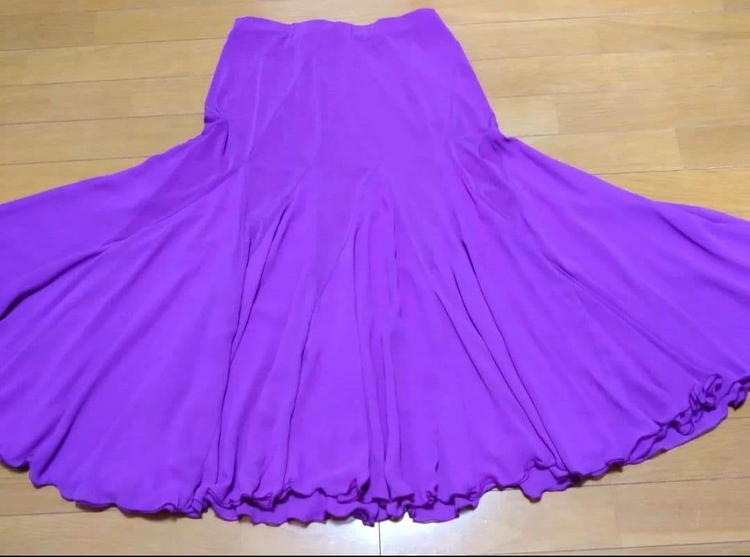 SALE☆チャコット　社交ダンス スカート L 紫 シフォン 定価45100円