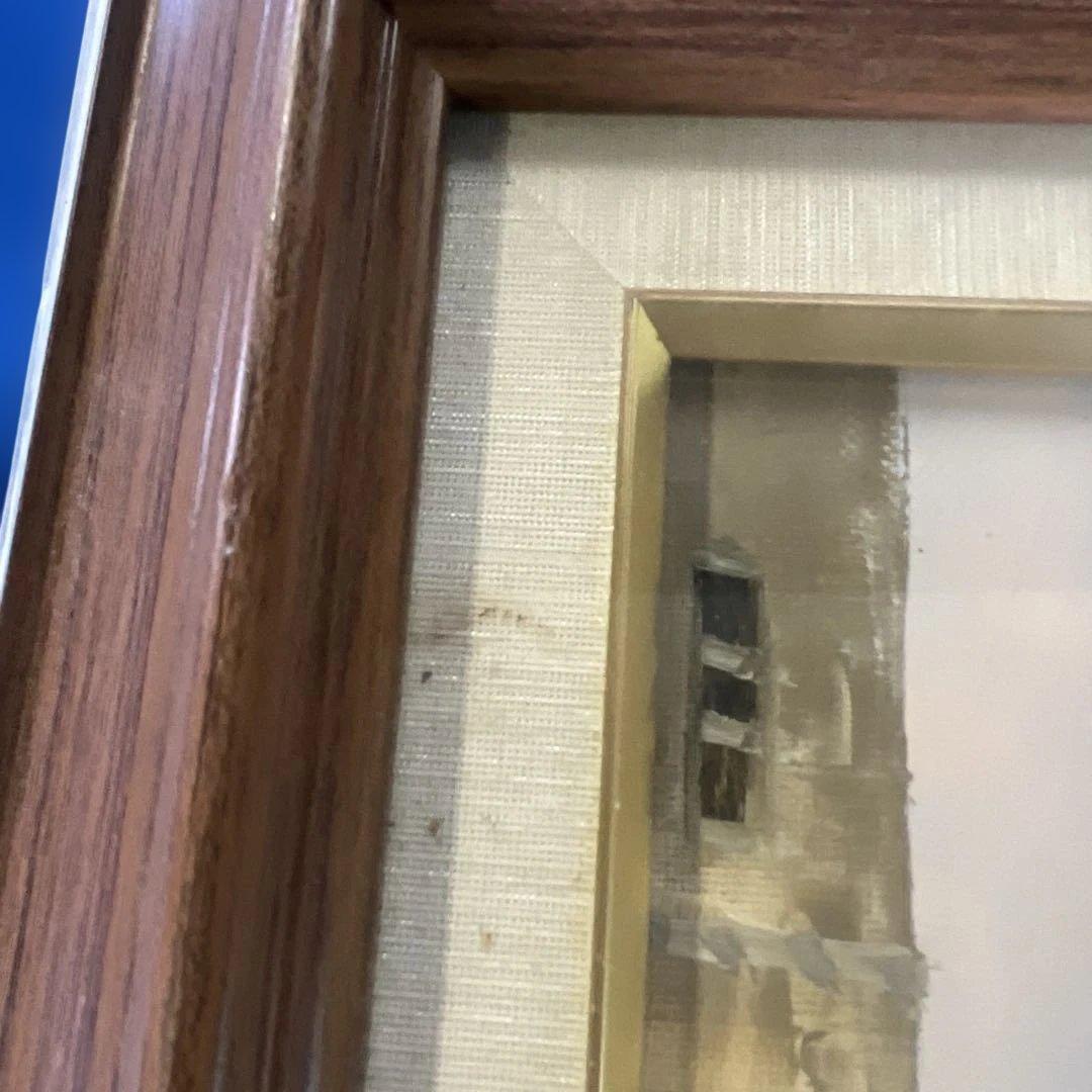 黒沢久 街角の風景 油彩画 サインあり