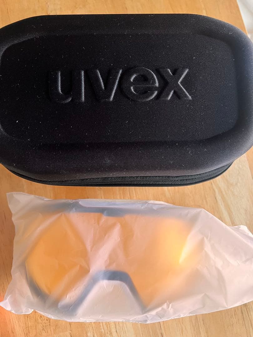 uvex ゴーグル 透明/オレンジ ケース付き