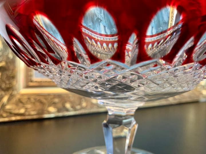 ELBE クリスタル　レア　クラレンドン ルビー ラウンドコンポート