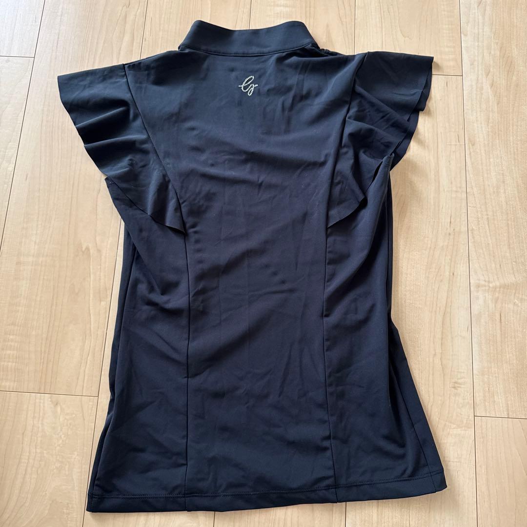 DESCENTE GOLF フリル袖ポロシャツ Sサイズ