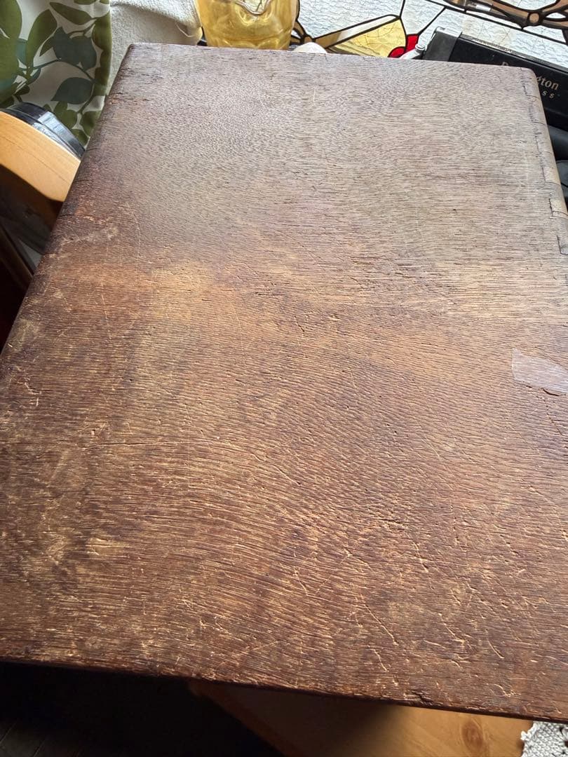 アンティーク木製スライド式蛇腹 ジャバラ扉4段引き出し収納 店舗什器