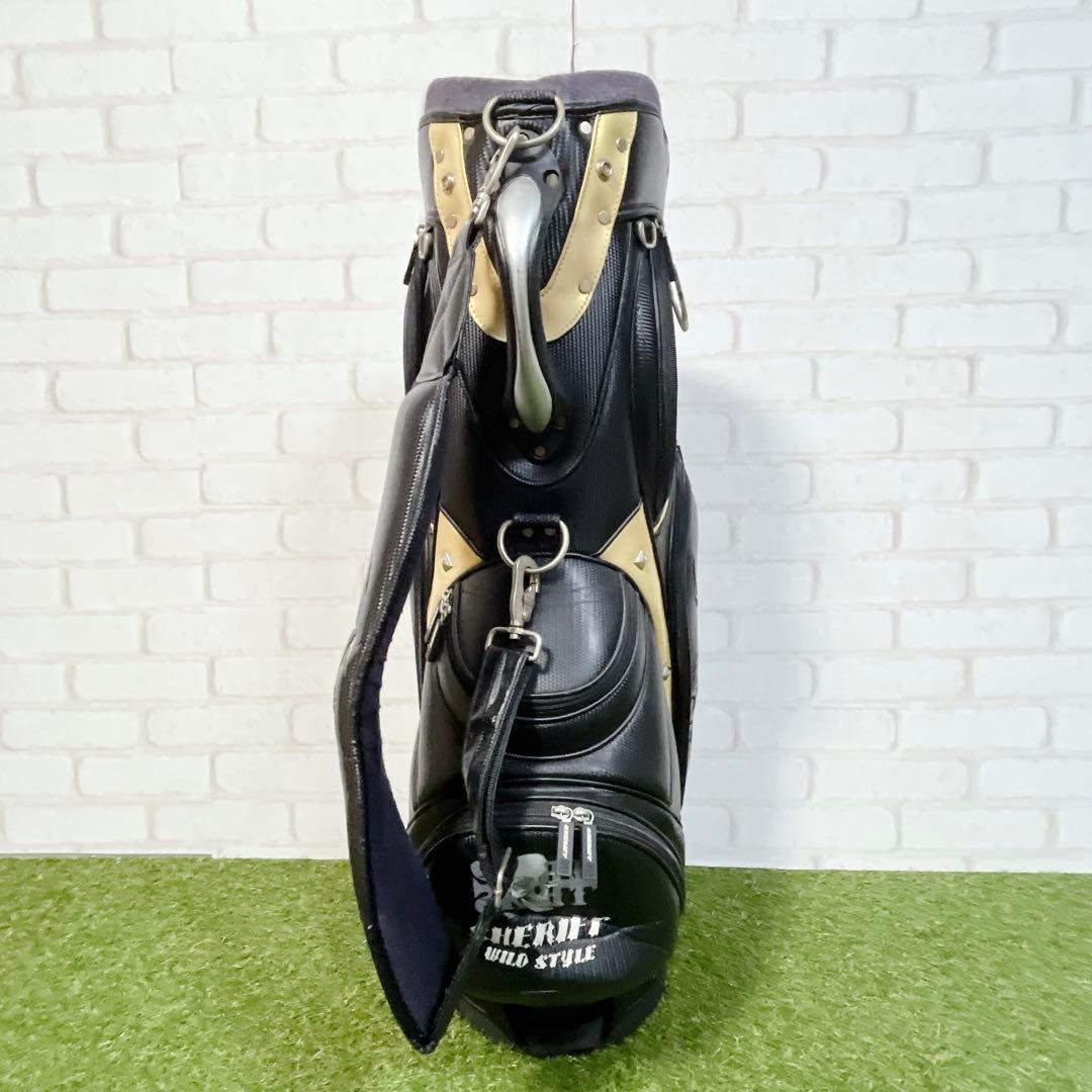 SHERIFF キャディバッグ スカルデザイン　ブラック ゴールド