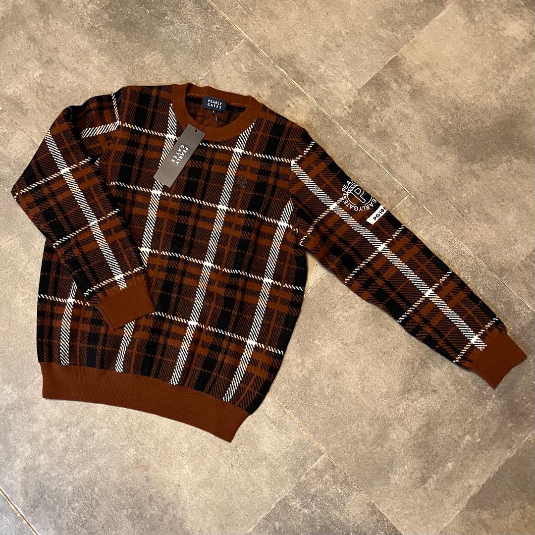 新品 パーリーゲイツ カシミヤ100% 天竺 クルーネックニットプルオーバー