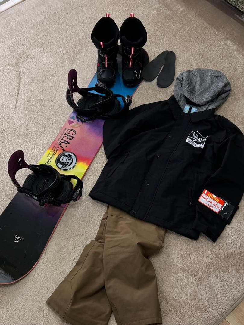 スノーボードセット145〜155 GRAYボード136ブーツk2 NIMAウェア