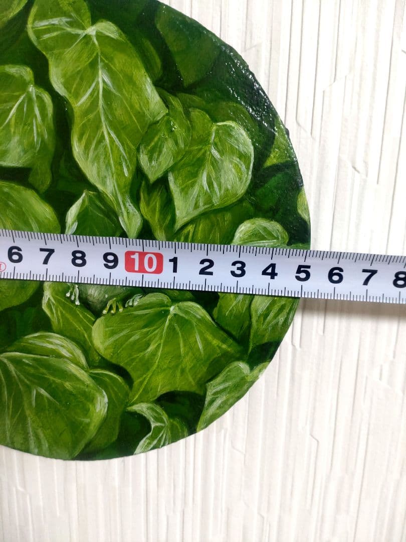 何かが隠れている油絵【緑の隠れ家】1点物の原画◆作者サイン入り