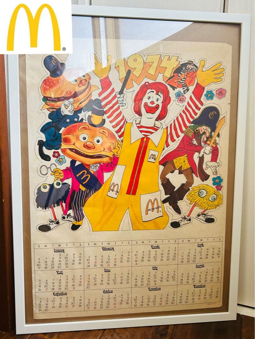 74' McDonalds Calendar マクドナルドカレンダー 当時レトロ