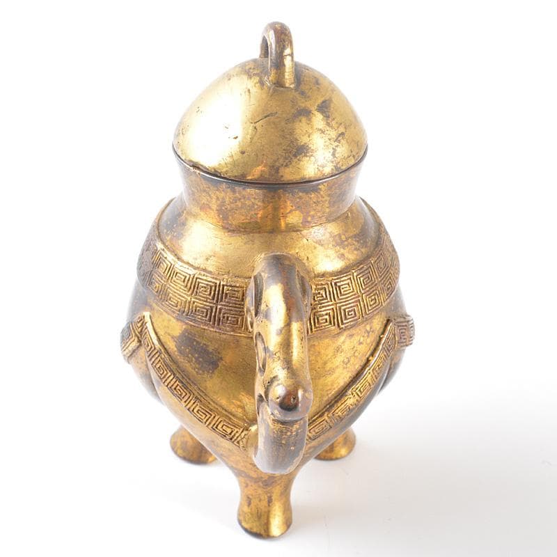 中国　古銅宣徳銅　霊芝摘　水注　水滴　D　R6503