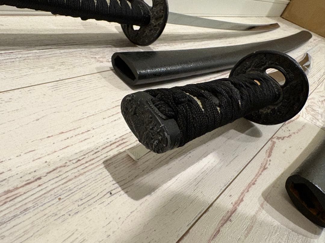 模造刀 黒鞘・黒柄 約105cm 約70cm 2本セット