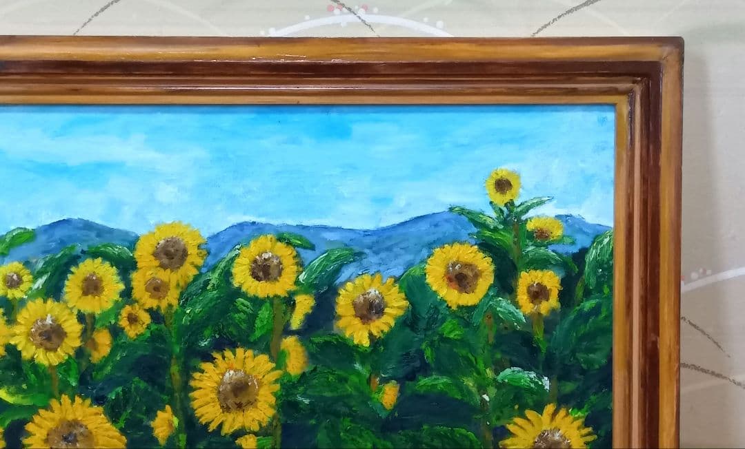 油絵 風景画 ひまわり【8月】【P8】