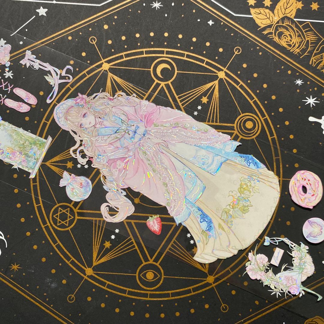 【9238】海外　マステ　中古巻　貝殻光マスキングテープ　人物系　女の子残量多め