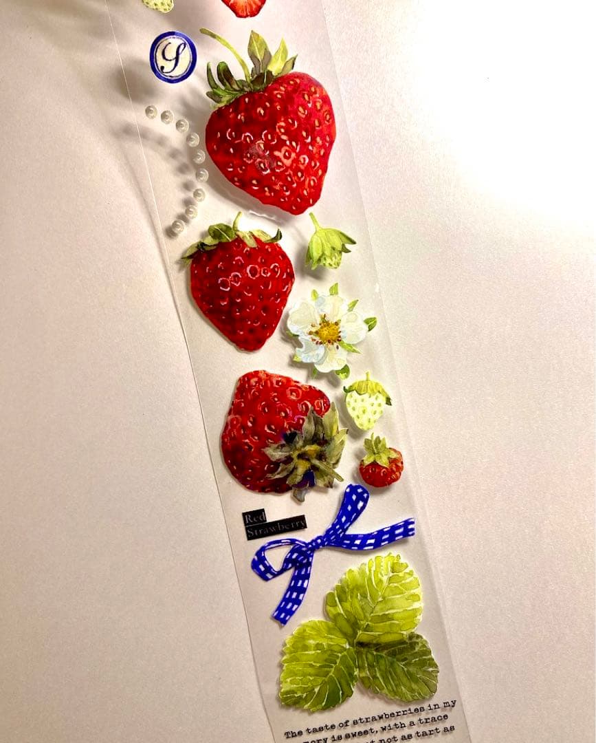 【K206】海外PETマスキングテープ　マステ切り売り イチゴ　苺