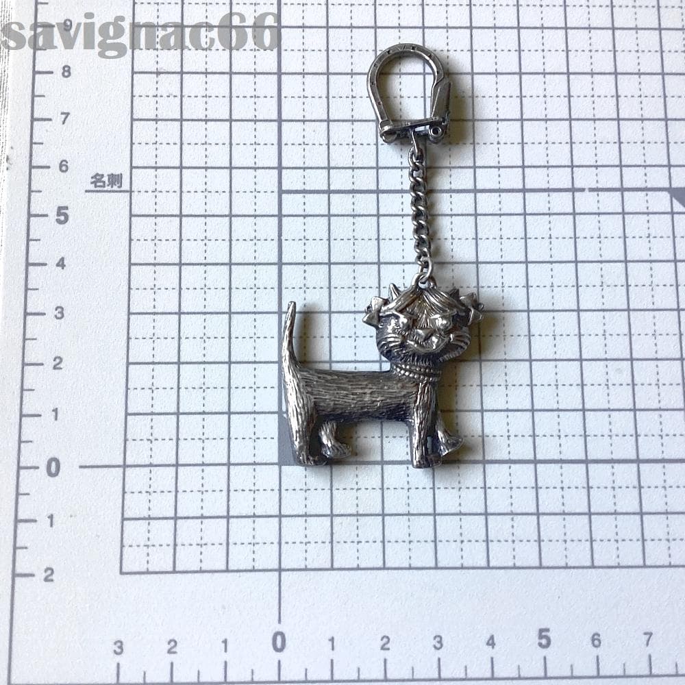 60s フレンチキーホルダー メタル Unimel ネコ 猫 フィギュア