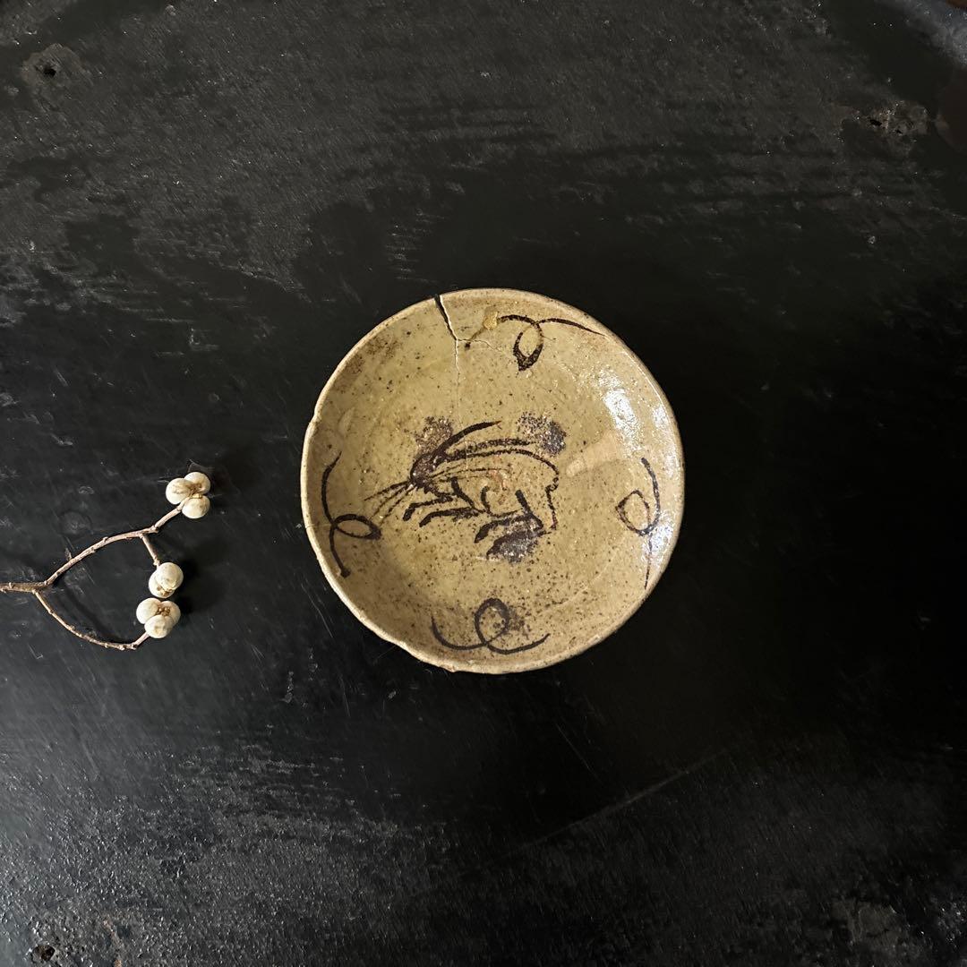 古唐津　兎小皿　うさぎ　武雄系小峠窯　平盃　骨董　検:白洲正子　西岡小十　李朝