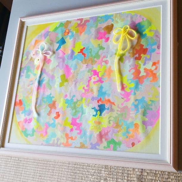 絵画、まあるい色と輝き