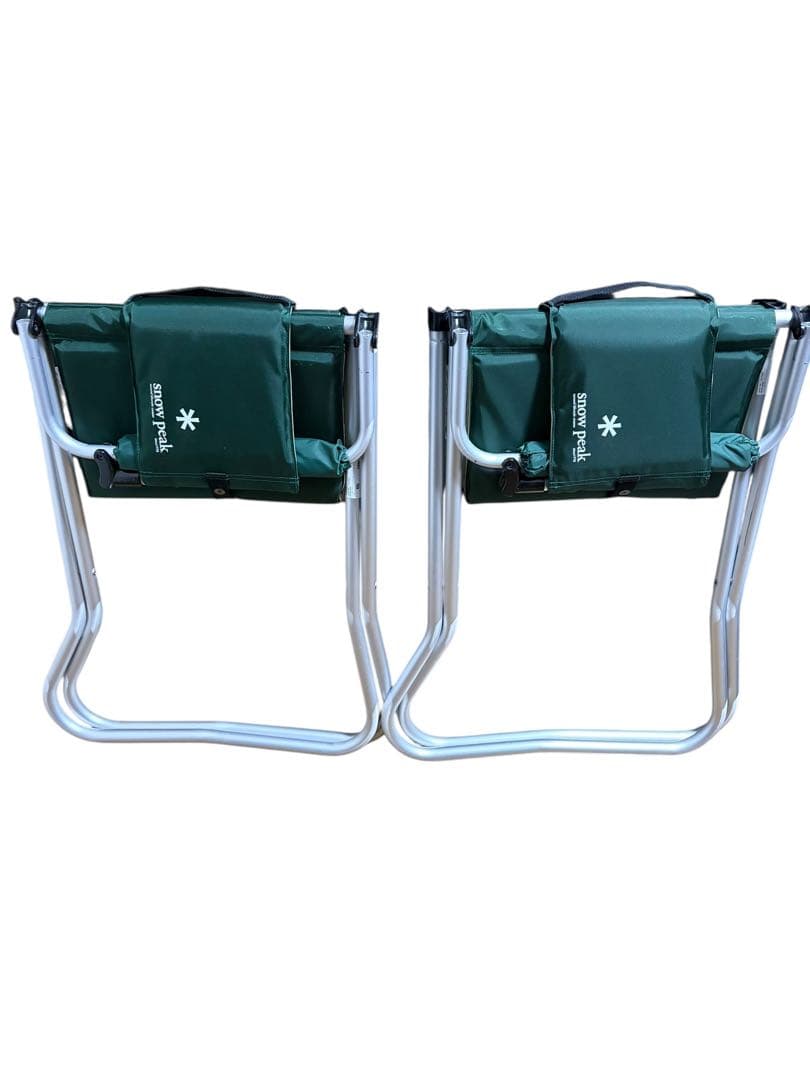  peak パッドインチェア 2脚セット ベージュ・グリーン