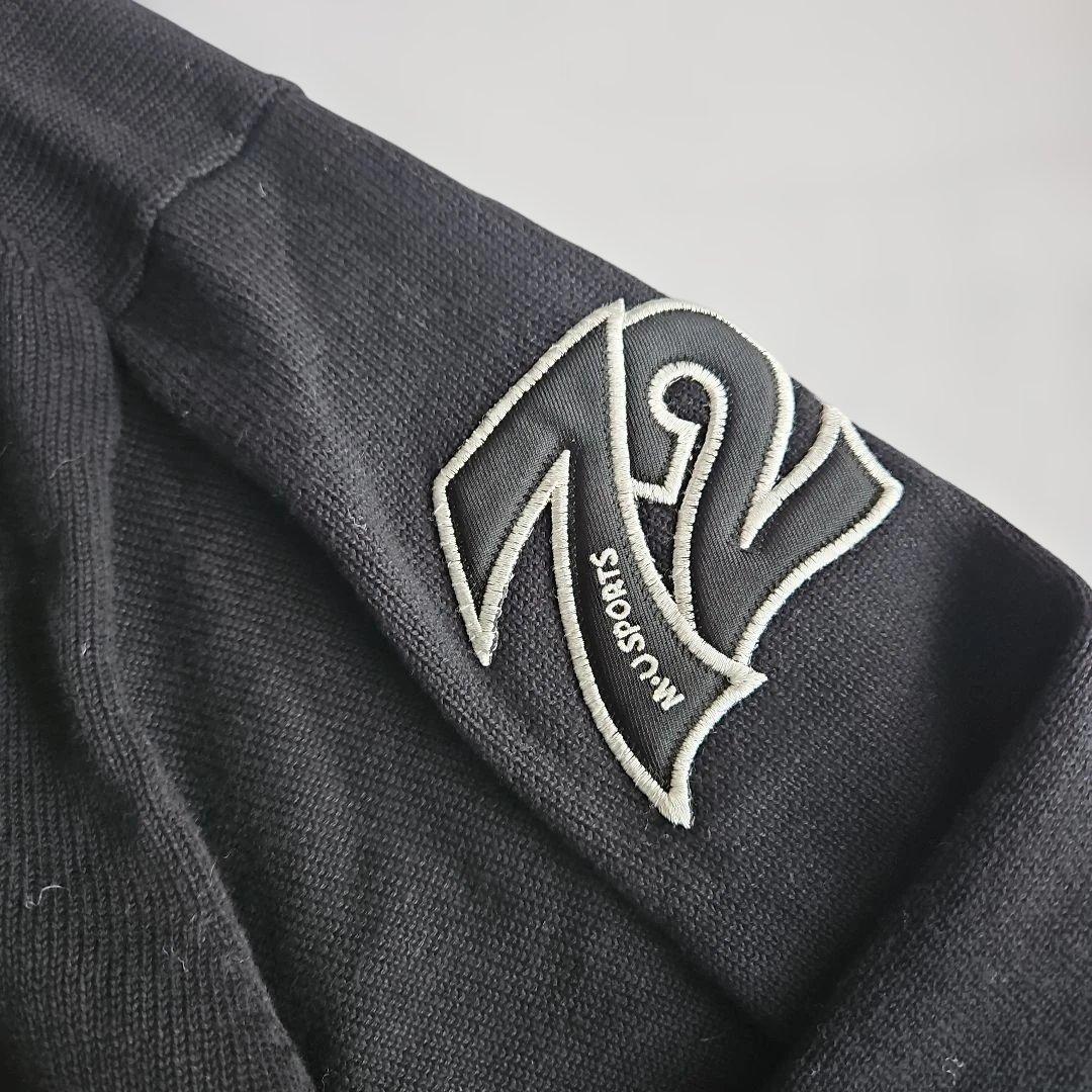 M-U SPORTS フルジップニット メンズ 黒　ゴルフウェア LL