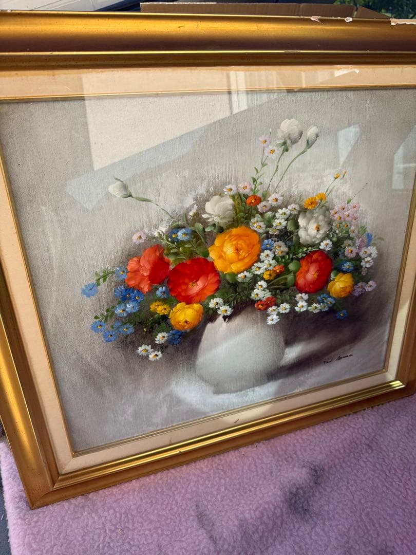 ポール・アダモス Paul Admos 油彩　花図 静物画 油彩　絵画　値下げ中