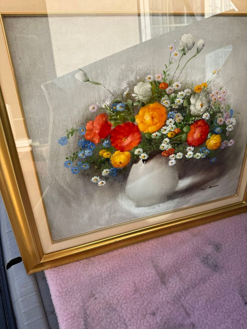 ポール・アダモス Paul Admos 油彩　花図 静物画 油彩　絵画　値下げ中