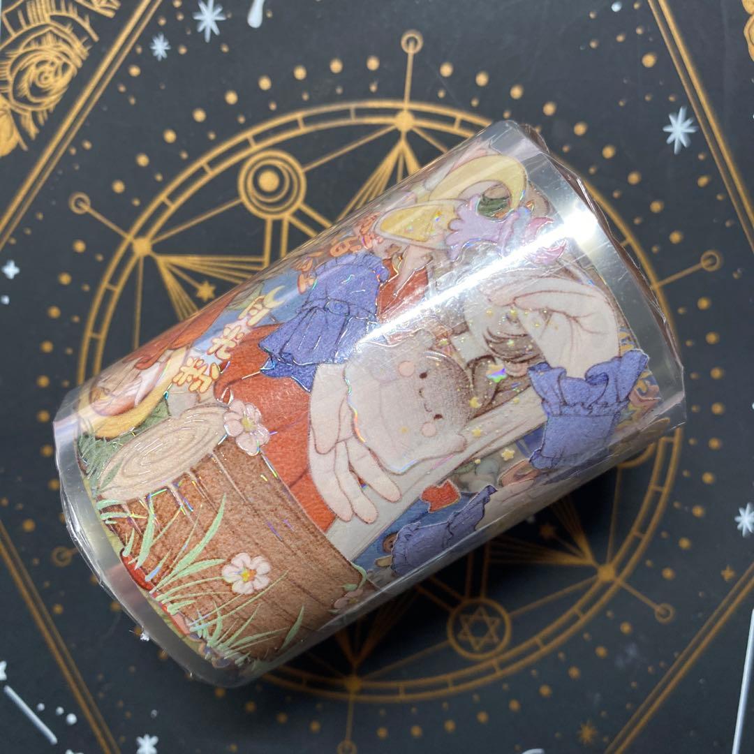 【G】海外　10m巻　貝殻光マスキングテープ　人物系/動物系/女の子