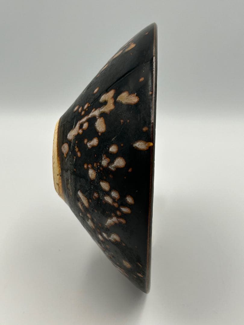 ★0037宋時代 吉州窯 玳皮天目茶碗 珍珠紋 ★茶道具 茶器 唐物天目