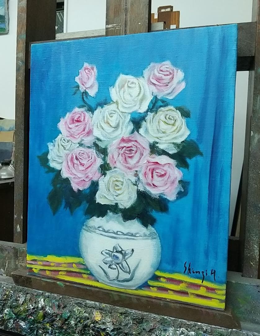 絵画「薔薇」 F8 油絵 油彩画 静物画 アート