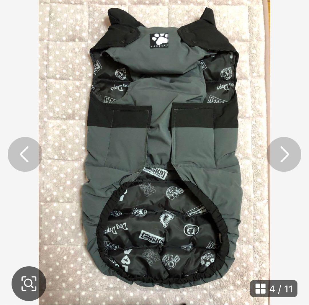 DOG DEPTファイバーダウン 3L グレー 犬服　大型犬
