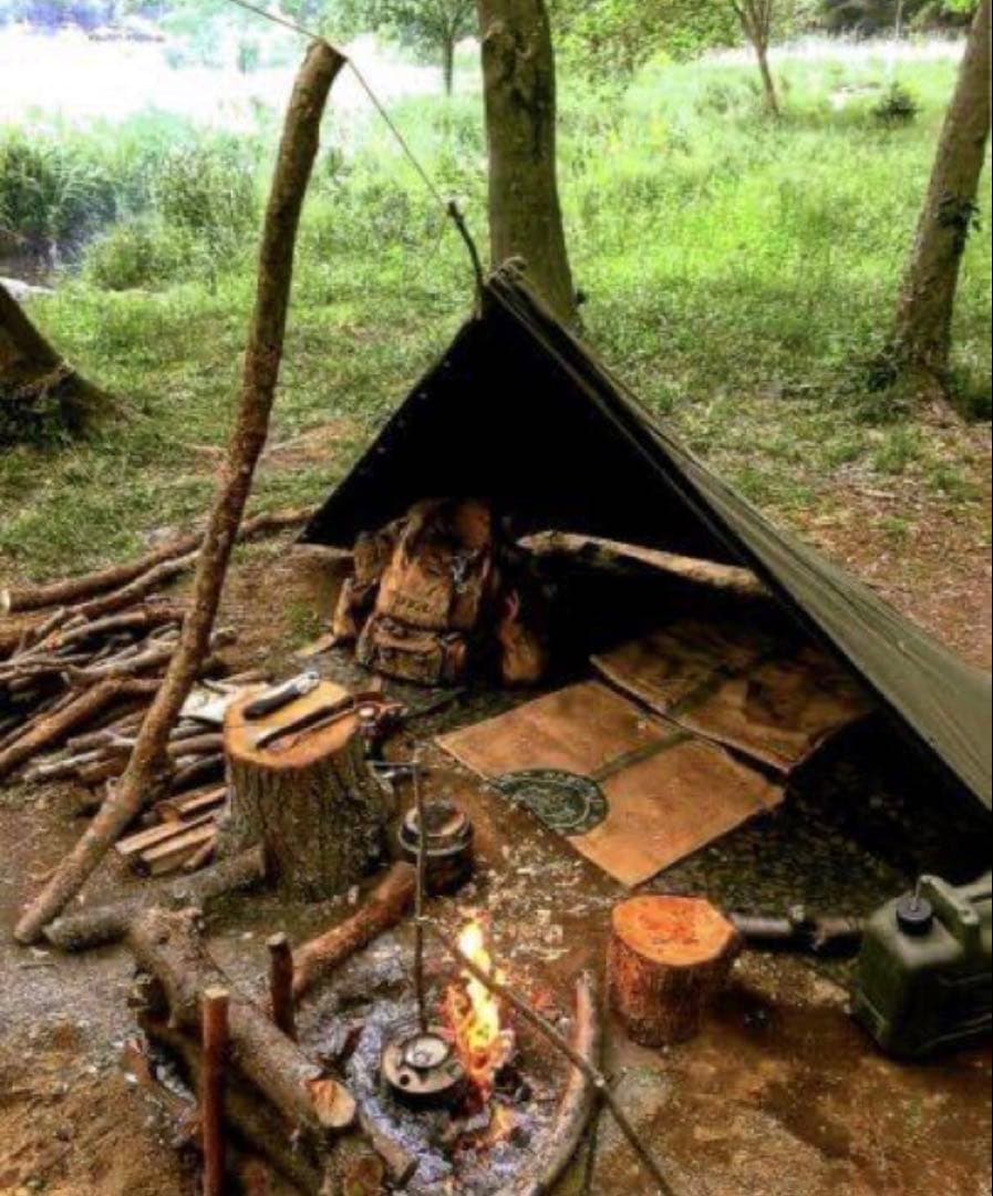 【軍幕屋】未使用ヒロシ愛用ポーランド軍ポンチョテント★サイズ3★ステンシルあり