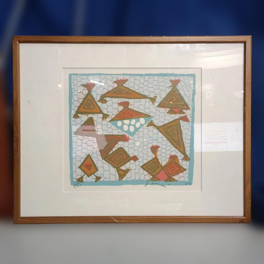 5678）画家不明　抽象画　リトグラフ