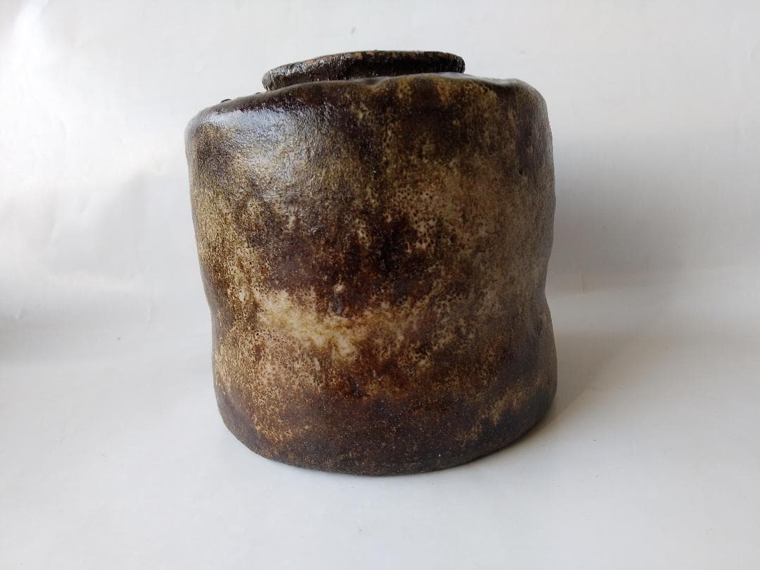 大樋焼 中村定甫 作 大樋筒茶碗 共箱 栞 茶道具 抹茶碗 新品 未使用 保管品