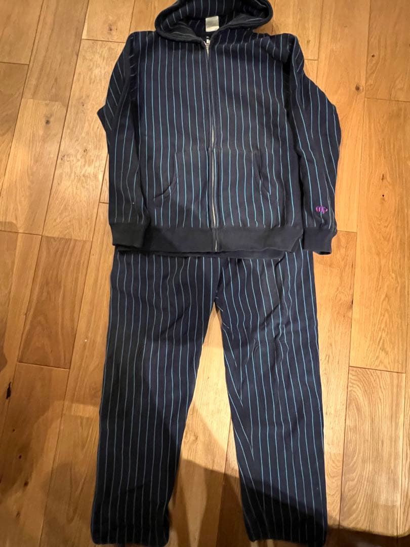 Masterpiece ストライプ セットアップ　パーカーL スウェットM